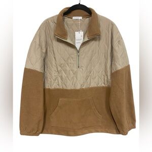 Lollo Vita pullover jacket 1/4 zip Women Size Large Quilted Henly Fleece NWT